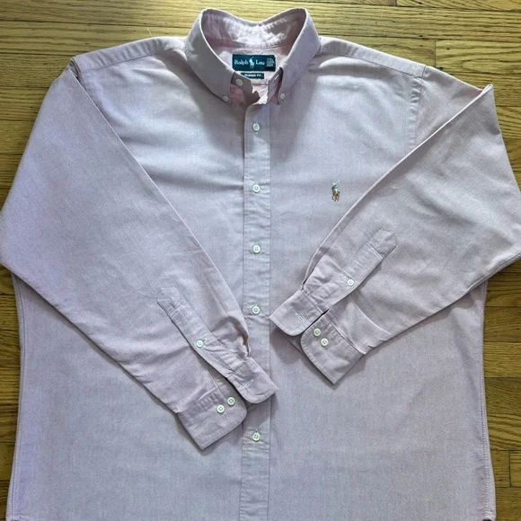 Ralph Lauren Men's Light Pink Casual Shirt Size XL Classic Fit Preppy Office - Picture 9 of 14